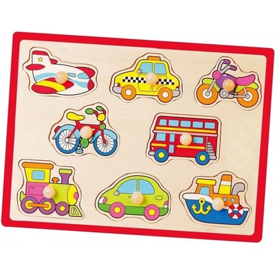 Viga Toys Дървен пъзел с дръжки Транспорт