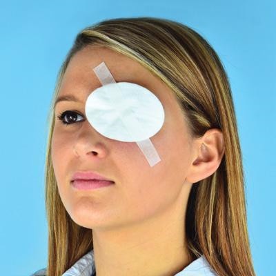 Zarys Oční krytí z netkané textílie a buničiny 5,5 cm 7,5cm hypoalergenní nesterilní elastoLUMENAL