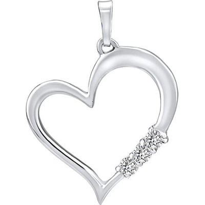 SILVEGO Strieborný prívesok Srdce s čírymi kryštálmi Swarovski 11580w