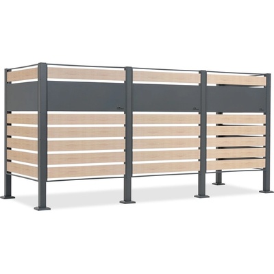 CoverTech Skriňa pre 3 odpadkové koše 120 l alebo 240 l Breda