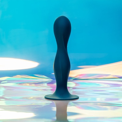 Satisfyer Double Ball R Klasické dildo s přísavkou Tmavě modré Námořnictvo