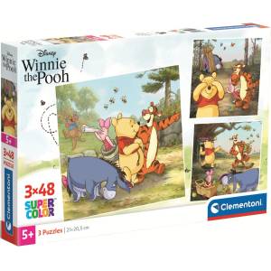 Clementoni Детски пъзел Clementoni от 3 x 48 части - Мечо Пух (25063) - baby