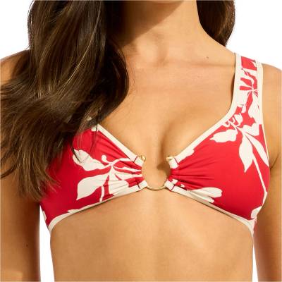Seafolly Дамско бикини горнище Seafolly Mayflower Ring Front Tank Bikini top - Cosmo Red - размер 40 (EU) (150-6644-0215)