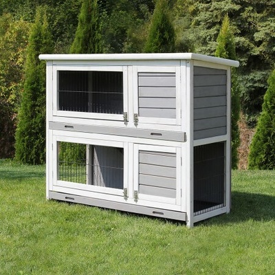 Trixie dvoupatrová králíkárna MH20 šedá 120 x 51 x 105 cm – Sleviste.cz