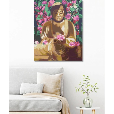 Zuty Malování podle čísel Buddha obklopený květinami