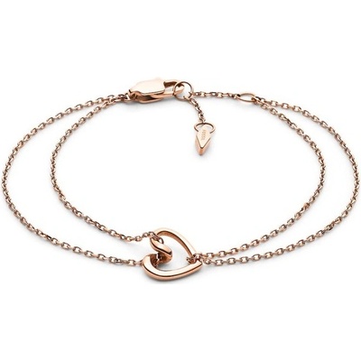 Fossil Krásný dvojitý náramek z pozlacené oceli Sawyer JOF00616791