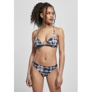 Urban Classics Tie Dye Triangle Back bikini - Black (Black / White)