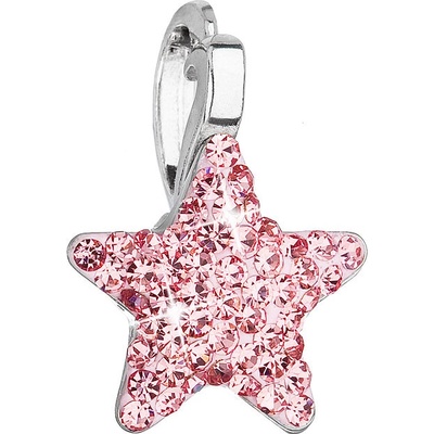 Pavona Stříbrný přívěsek s Preciosa krystaly růžová hvězdička 34259.3 lt.rose
