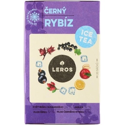 LEROS Ice tea čierna ríbezla ovocný čaj 20 x 2 g