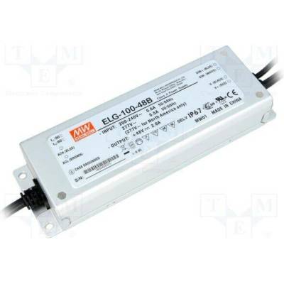 MEAN WELL ELG-100-48B Napájecí zdroj: spínaný; LED; 96W; 48VDC; 2A; 180÷295VAC; IP67; 90%