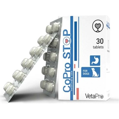 VetaPro Copro Stop tablety pre psy a mačky pre podporu správnej funkcie pečene 30 tbl
