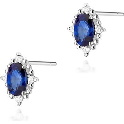 Blink-Blink zlaté náušnice so Zafírmi a diamantami 3182BDZaB