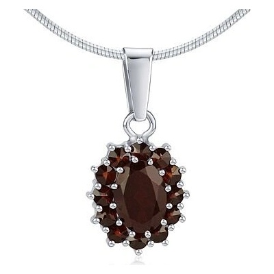 SILVEGO Strieborný prívesok s prírodnými granátmi B180002