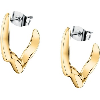 Trussardi Pôvabné pozlátené kruhové náušnice T-Design TJAXA05