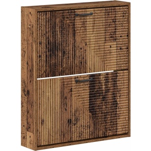 vidaXL Стенно шкафче за обувки HAARLEM 71 x 17 x 86 см Старо дърво (896863)