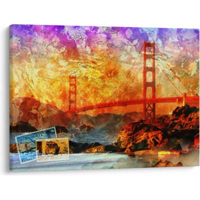 Obraz - Golden Gate, San Francisco, Kalifornie, jednodílný 70x50 cm – Hledejceny.cz
