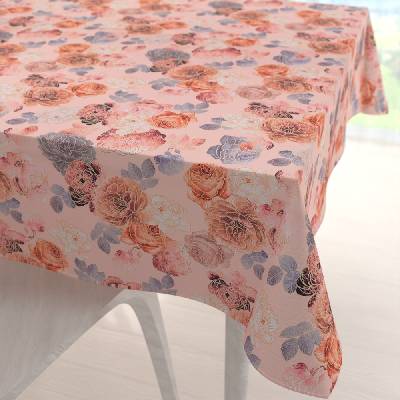Biante Teflónový štvorcový obrus TF-062 Ruže na lososovo ružovom 120x120 cm