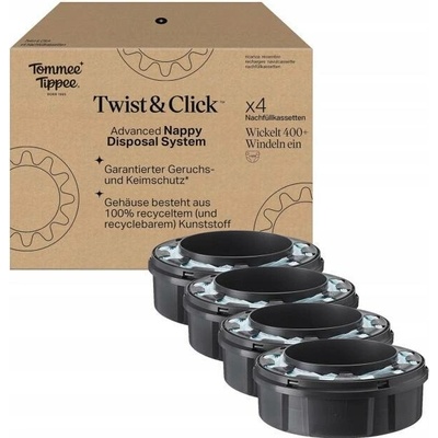 Tommee Tippee 4 ORIGINÁLNÍ NÁHRADNÍ KAZETY TWIST & CLICK ADVANCED