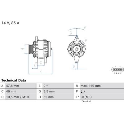 Alternátor BOSCH 0 986 085 160 (0986085160)