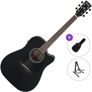 Ibanez AW84CE-WK Standard SET Weathered Black Open Pore Електро-акустична китара Дреднаут