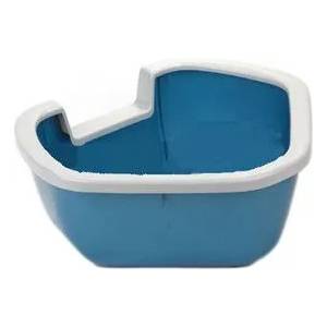 Ferplast Ъглова тоалетна за котки DAMA - синя - 57, 5 x 51, 5 x 22 см