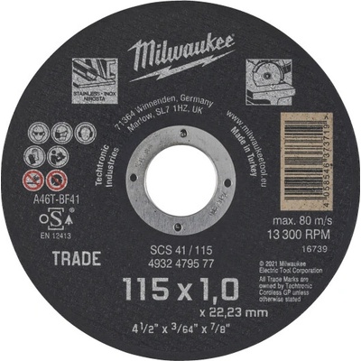 Milwaukee Řezný kotouč 115 x 1,0 mm 4932479577
