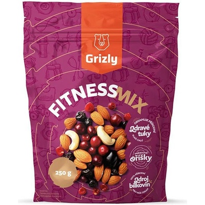 Grizly Fitness Mix zmes orechov a sušených plodov 250 g