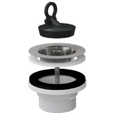 Alcaplast A33 Výpusť drezová 6/4" s nerezovou mriežkou DN70, Pre drezové sifóny. Závit pre pripojenie k drezovému sifónu 6/4"