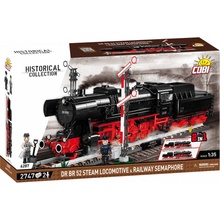 COBI 6287 - Historical Collection Parná lokomotíva DR BR 52 s tendrem a návestidlom 1:35