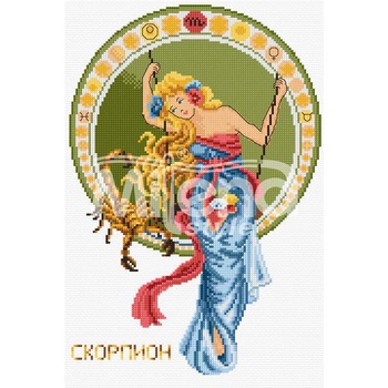 Milena Style Зодия Скорпион - гоблен със схема конци Ariadna Кръстат бод