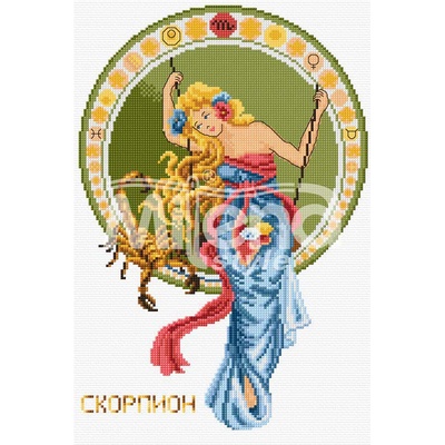 Milena Style Зодия Скорпион - гоблен със схема конци Ariadna Кръстат бод