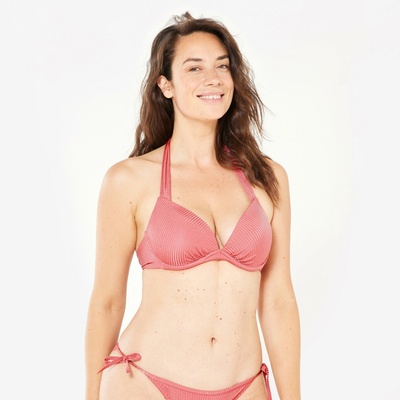 Decathlon Dámské plavky horní díl Elena s push-up efektem a všitými vycpávkami černý