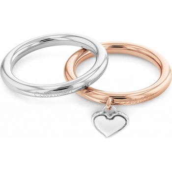Calvin Klein Romantická bicolor súprava oceľových prsteňov Captivate 35000327