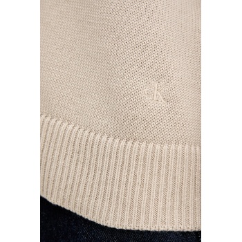 Calvin Klein Памучен пуловер Calvin Klein Jeans в бежово от лека материя LV047D305G (LV047D305G)