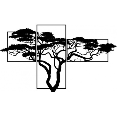 Trojdielny drevený obraz bonsai - SKALICEF