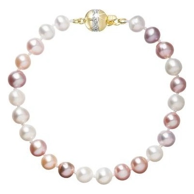 Pavona perlový náramek z říčních perel se zapínáním ze 14 karátového zlata 923004.3/9266A multi