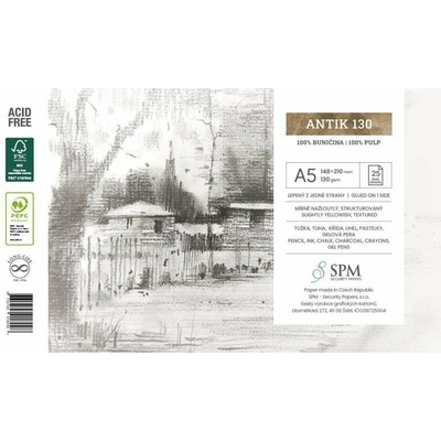 Grafický blok Antik 130 g/m2, A5