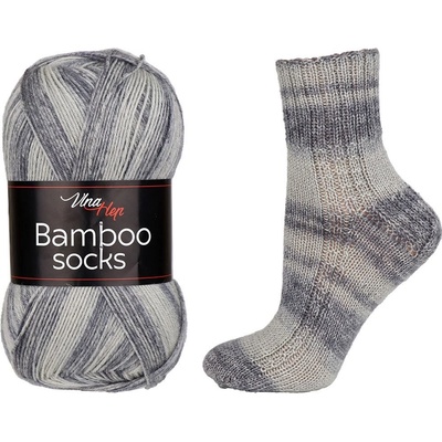 Vlna-hep Bamboo socks 7910 šedý melír