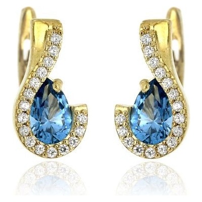 Zlatnictví U Kostela dámské náušnice s modrým kamenem 253MŽ