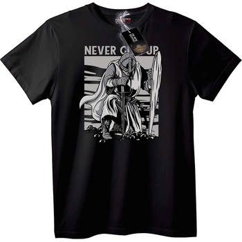 NOONEBRAND Тениска Никога не Се Предавай Рицар - XS, White