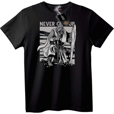 NOONEBRAND Тениска Никога не Се Предавай Рицар - XS, White