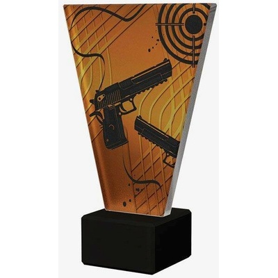Designový skleněná trofej Střelba Výška: 17,5 cm Průměr: 1 cm