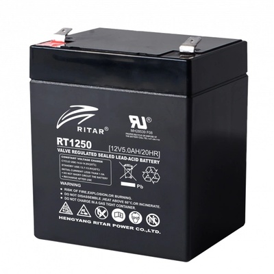 Ritar Оловна батерия RITAR, (RT1250) AGM, 12V, 5Ah, 90/ 70/ 10 1mm, Терминал 1 (RITAR-RT1250-1)