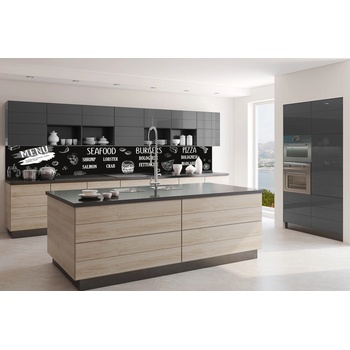 DIMEX ART s. r. o Фототапет за кухня - черна табела на ресторант 350 x 60 см