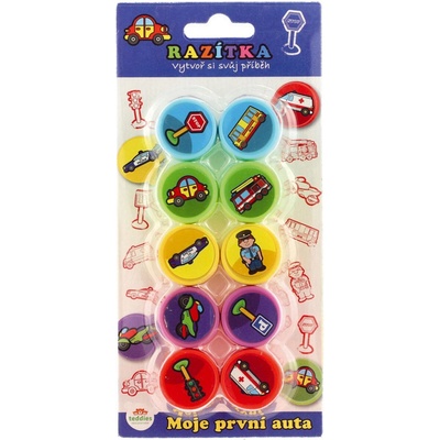 Teddies Razítka samotiskací Moje první auta plast 2 5x4cm na kartě – Zboží Dáma