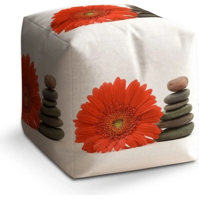 Sablio Taburet Cube Gerbera s kameny: 40x40x40 cm
