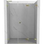 Mexen Lunar-F L сгъваеми душ врати десни 125 см, прозрачни, златни - 836SL-125-050-50-00-P (836SL-125-050-50-00-P)