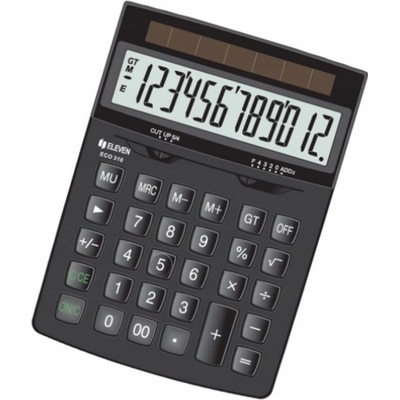 Eleven Kalkulačka ECC310, černá, stolní, desetimístná, solární napájení