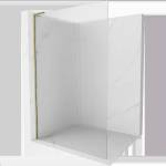 Mexen Kioto L душ панел Walk-in 110 x 200 см, ивици, злато - 800-110-103-50-09 (800-110-103-50-09)
