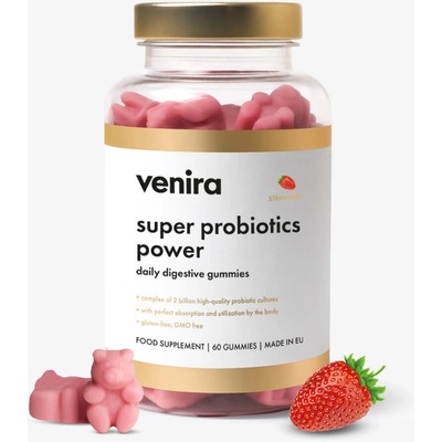 Venira super probiotics power daily digestive gummies jahoda 60 bonbónov